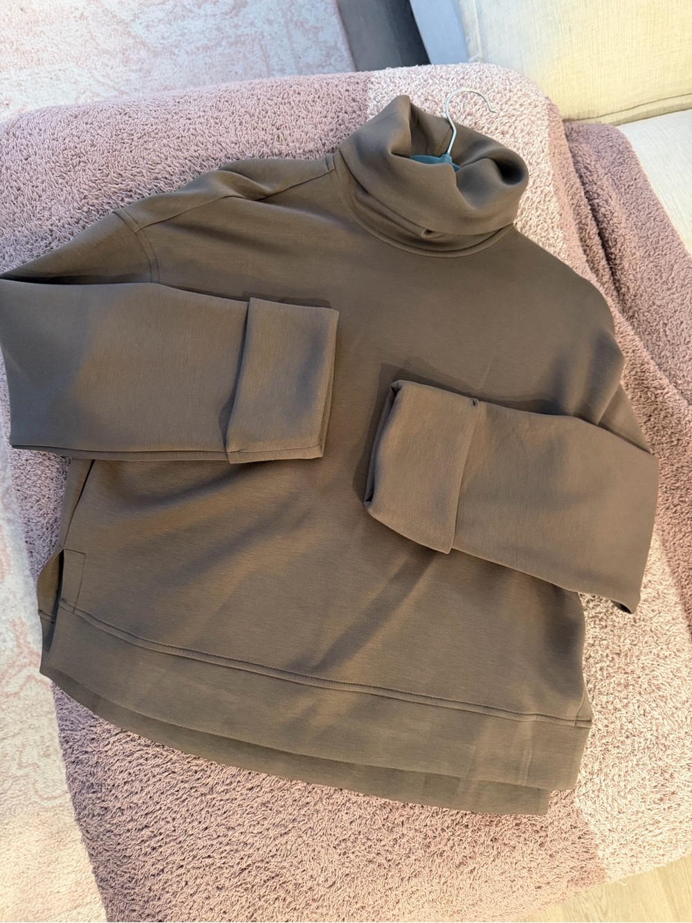 SPANX women’s Olive Turtleneck Sweater and pants